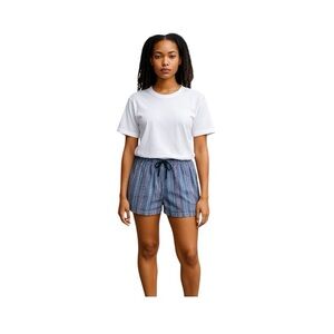 Juniper & Lime Blue Linen High Waist Casual Shorts